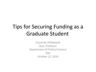 Tips for Securing Funding as a Graduate Student