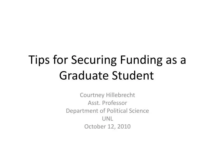 tips for securing funding as a graduate student