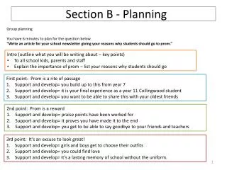 Section B - Planning
