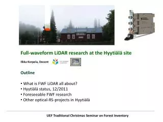 UEF Traditional Christmas Seminar on Forest Inventory