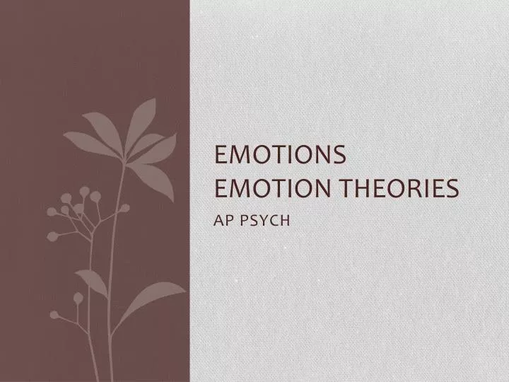 emotions emotion theories