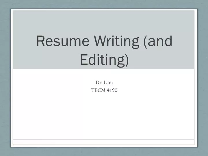 resume writing and editing