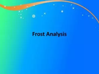 Frost Analysis