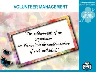 VOLUNTEER MANAGEMENT