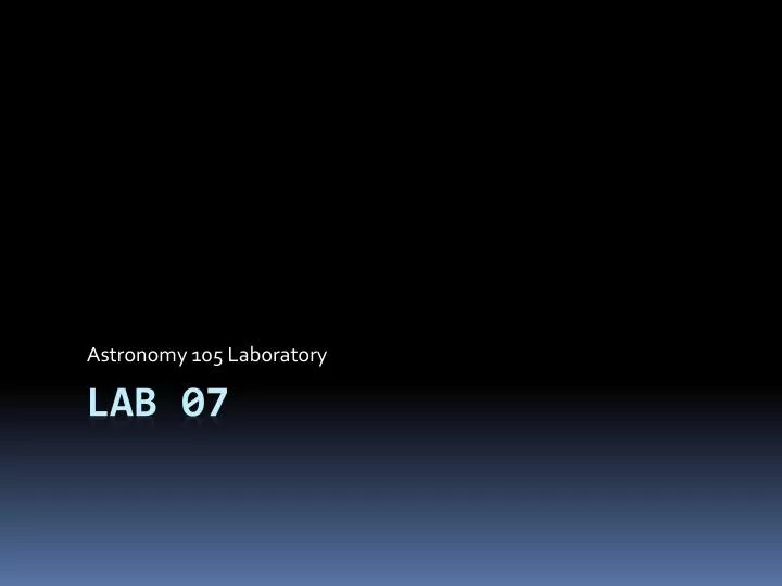 astronomy 105 laboratory