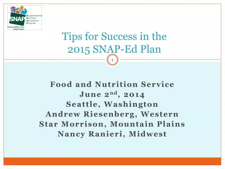 tips for success in the 2015 snap ed plan