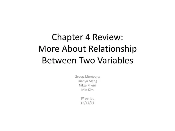 chapter 4 review more a bout relationship between t wo v ariables
