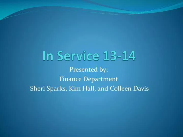 in service 13 14