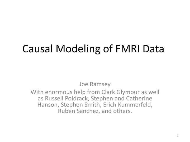 causal modeling of fmri data