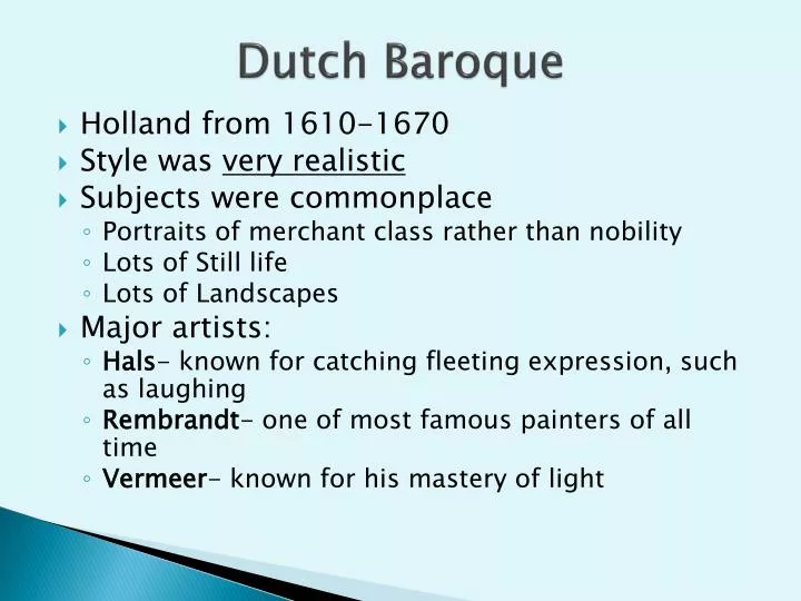 dutch baroque