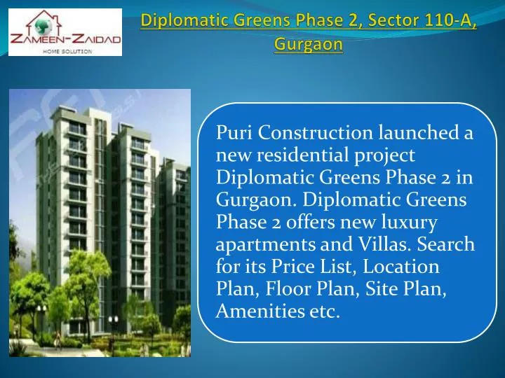 diplomatic greens phase 2 sector 110 a gurgaon