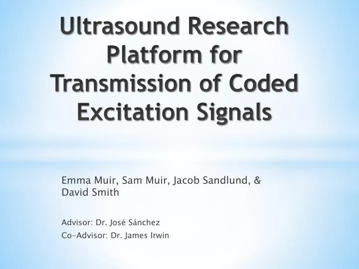 ultrasound research platform for transmission of coded excitation signals
