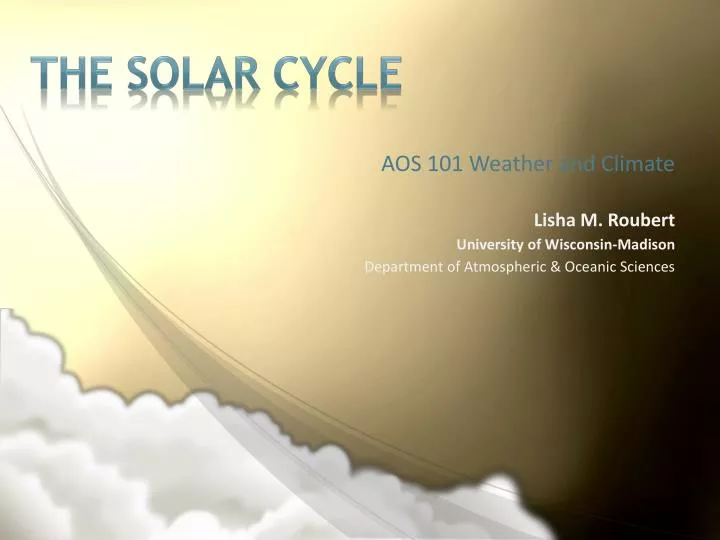 the solar cycle