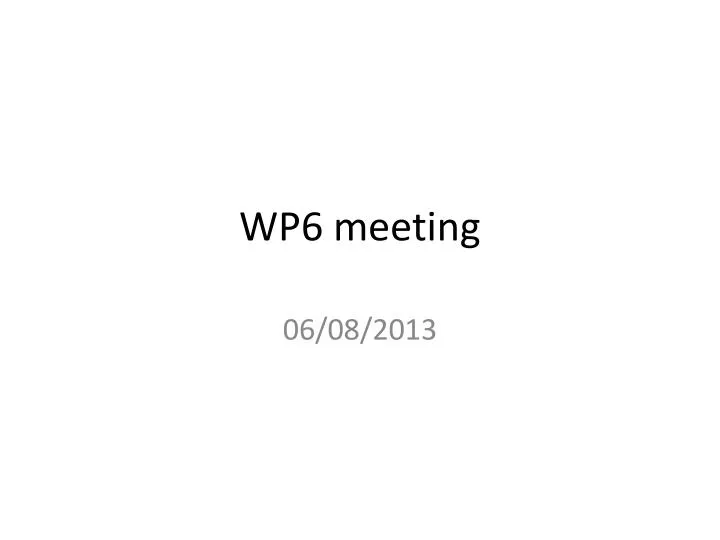 wp6 meeting