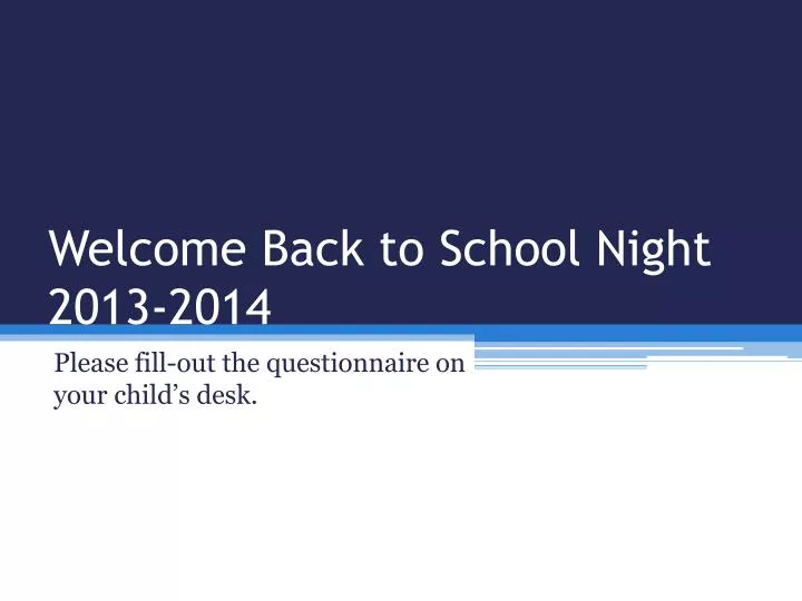 welcome back to school night 2013 2014