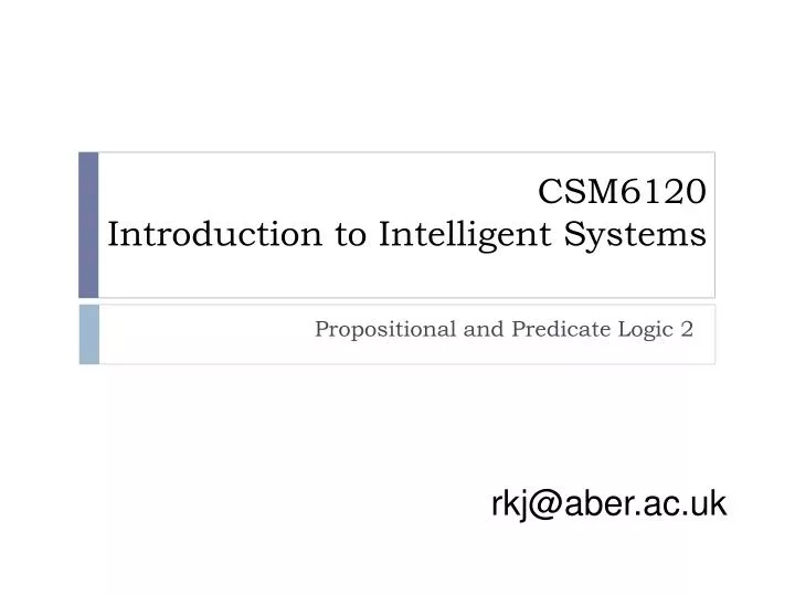 csm6120 introduction to intelligent systems