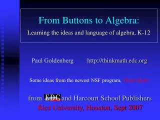 From Buttons to Algebra:
