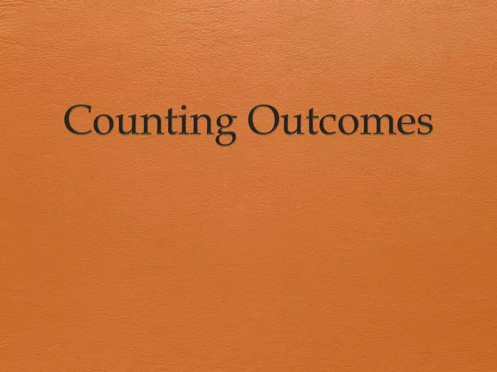 counting outcomes