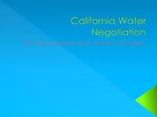 California Water Negotiation
