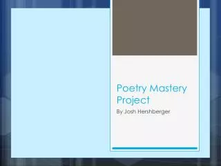 Poetry Mastery Project