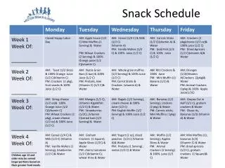 Snack Schedule