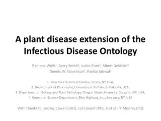 A plant disease extension of the Infectious Disease Ontology