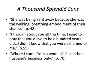 A Thousand Splendid Suns