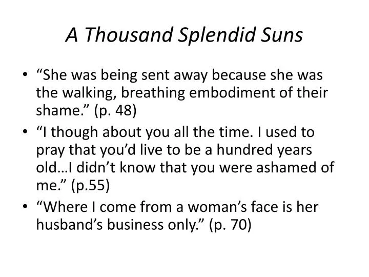 a thousand splendid suns