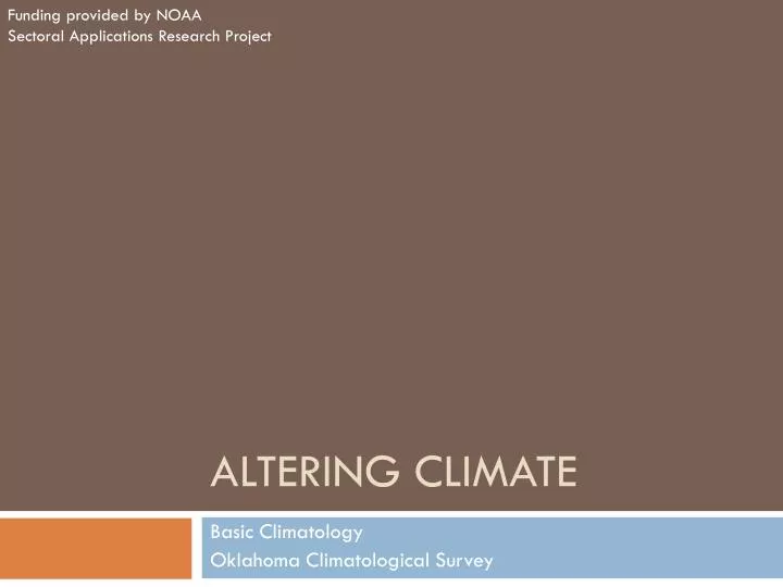 altering climate