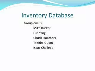 Inventory Database