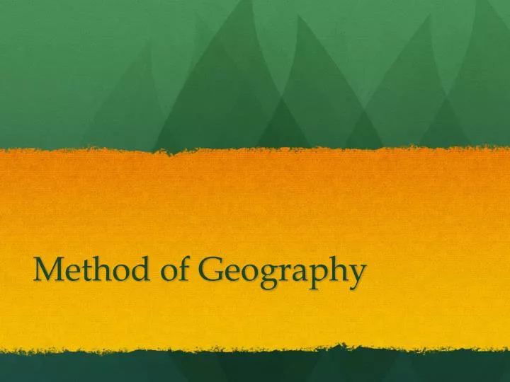 method of geography