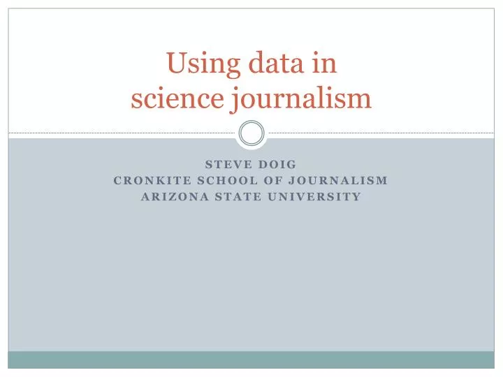 using data in science journalism