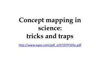 Concept mapping in science: tricks and traps
