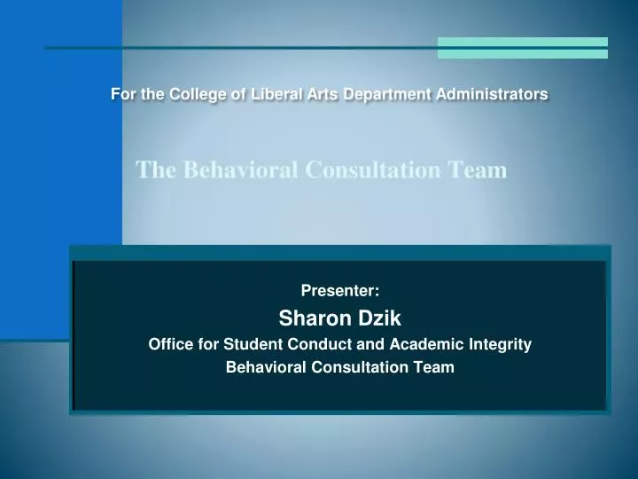 the behavioral consultation team