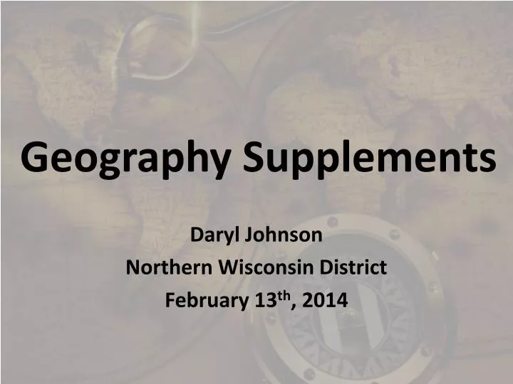geography supplements