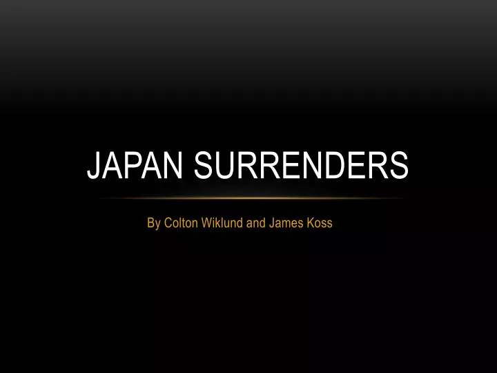 japan surrenders