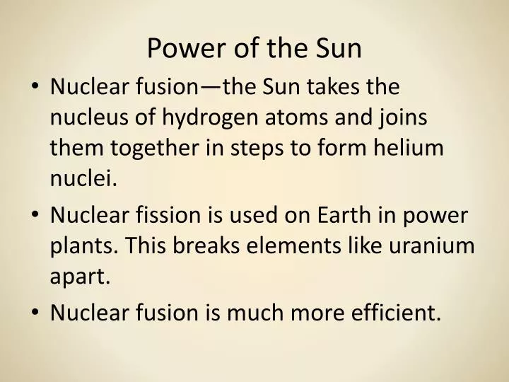 power of the sun