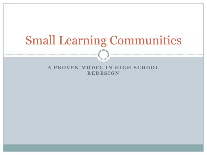 small learning communities