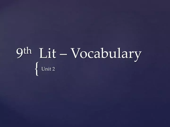 9 th lit vocabulary