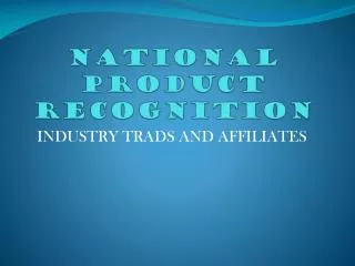 NATIONAL PRODUCT RECOGNITION