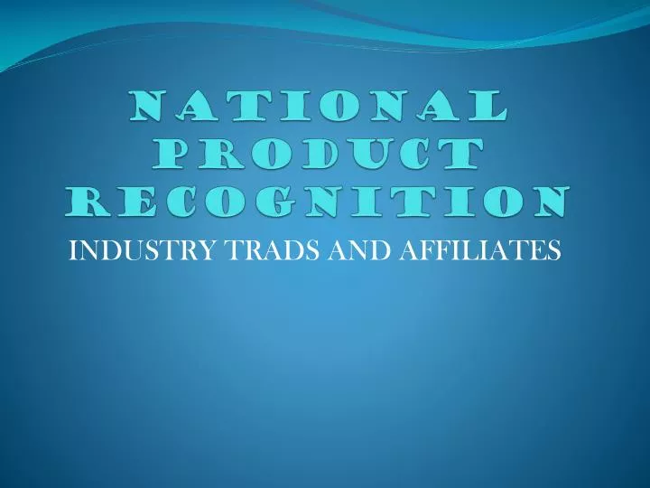 national product recognition