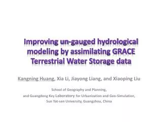 Improving un-gauged hydrological modeling by assimilating GRACE Terrestrial Water Storage data