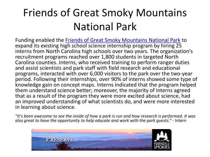 friends of great smoky mountains national park