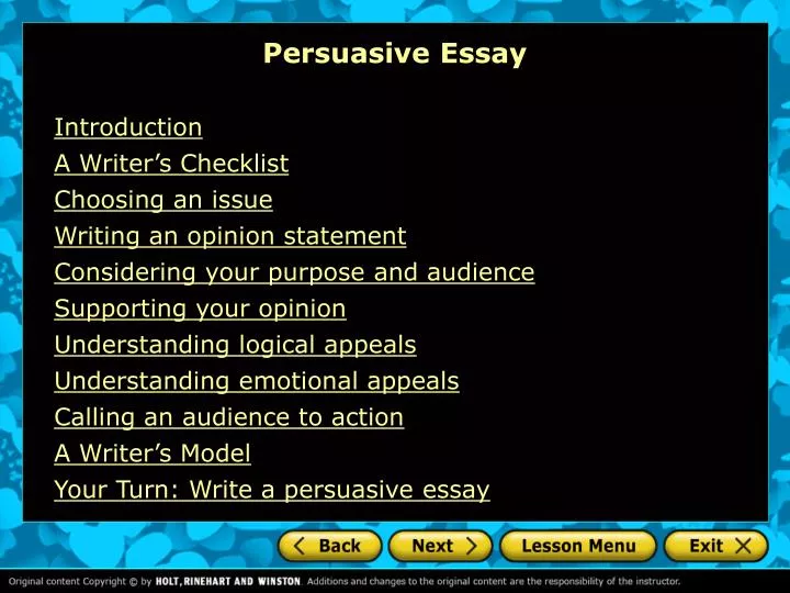 persuasive essay