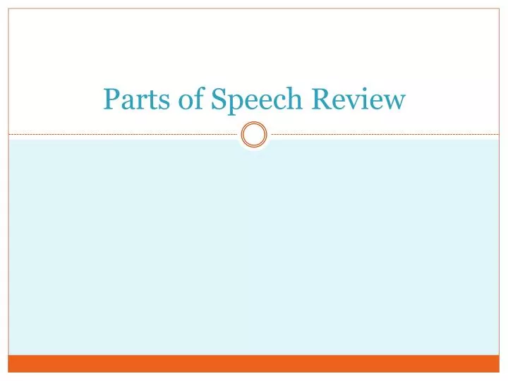 parts of speech review