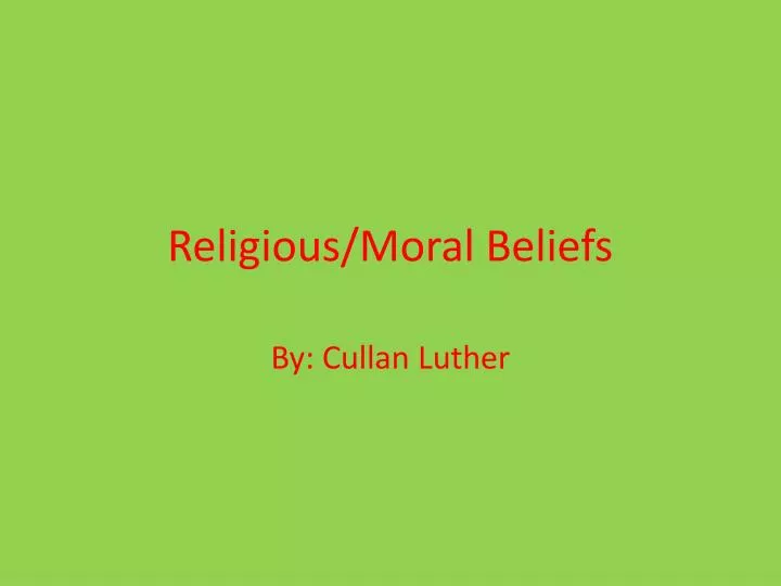 religious moral beliefs