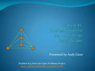 Problem 45: Smallest Universal Set of Points for Planar Graphs