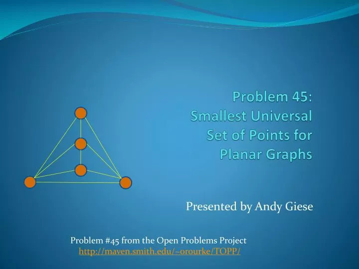 problem 45 smallest universal set of points for planar graphs