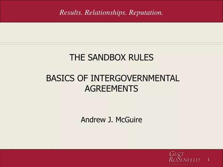 the sandbox rules basics of intergovernmental agreements