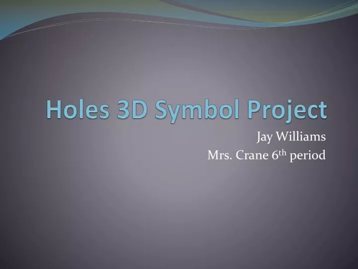 holes 3d symbol project